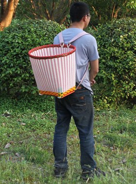 背篓塑料仿纯手工藤编白色家用背篼舞蹈道具背筐篮子