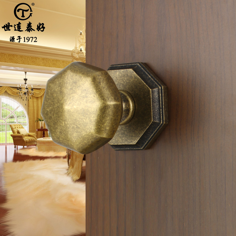 世连泰好门锁仿古室内卧室卫生间球形门锁把手无钥匙