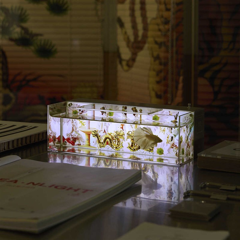 观园吉非必要不合作 福如东海 鱼缸氛围灯水汽灯摆件礼物现