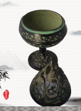 古玩铜器 仿古青寿器摆件  东汉香山炉熏炉  盘博炉 铜桃香薰