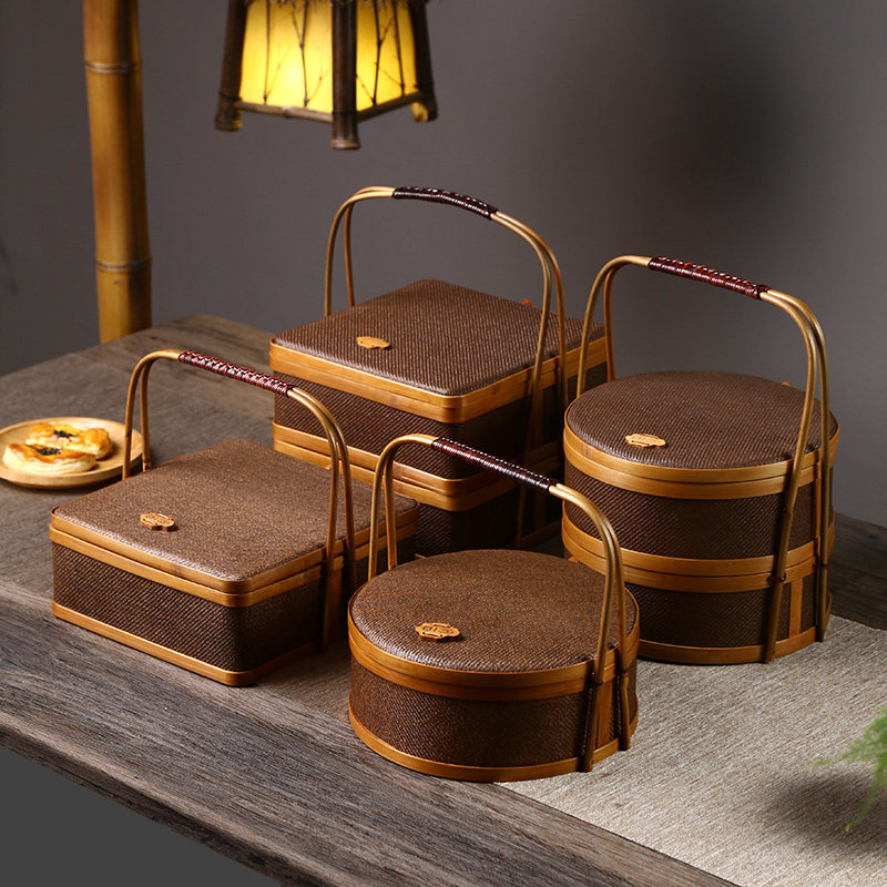 纯手工藤编多层复古食盒点心盒双层户外提篮茶具收纳盒茶饼盒,特色手工艺,竹编/竹雕,淘宝优惠券,粉丝福利购,淘宝优惠卷