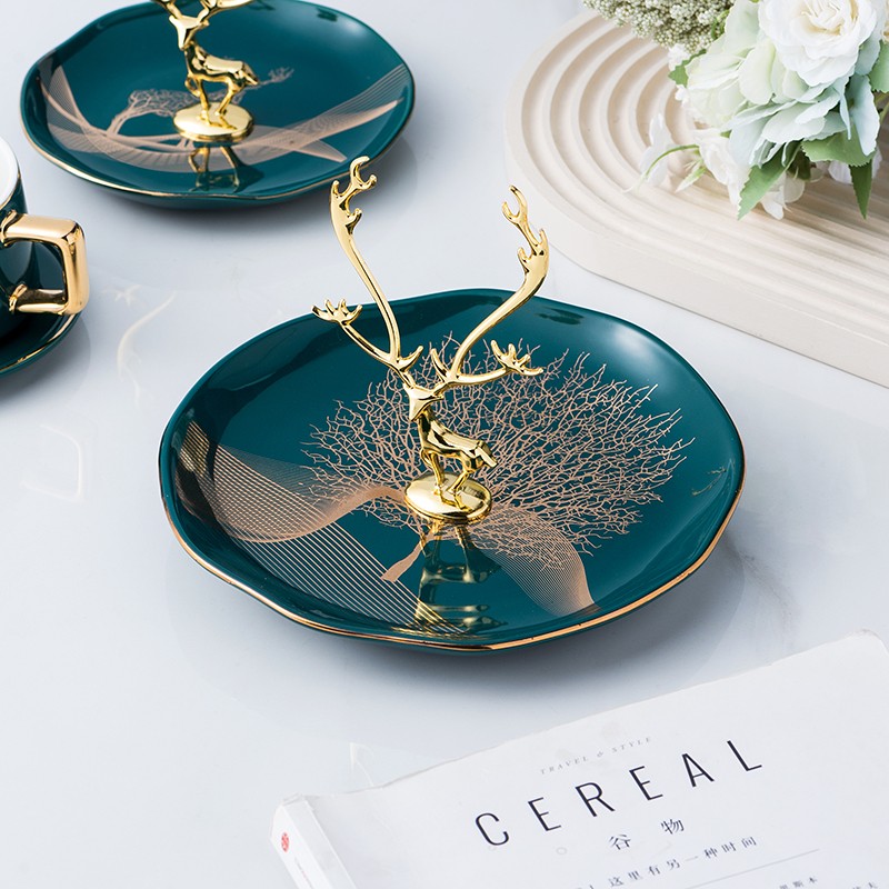 陶瓷桌面收纳盒玄关放钥匙首饰摆件装饰入门收容