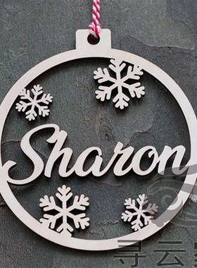 定制新年圣诞树挂饰erry Csas礼物名字牌