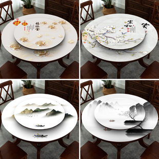 双层圆桌桌垫圆形桌布防水防油免洗P餐桌布茶几布家用中式