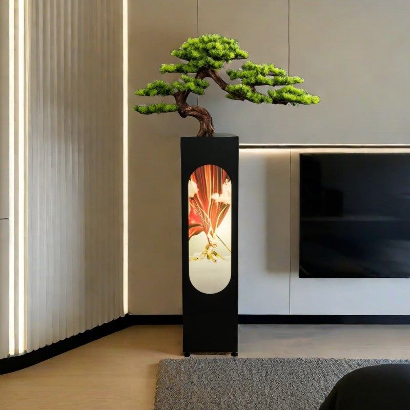 仿玄迎客松植地摆件大型植物绿落会所酒店真关开业送礼乔迁装饰品