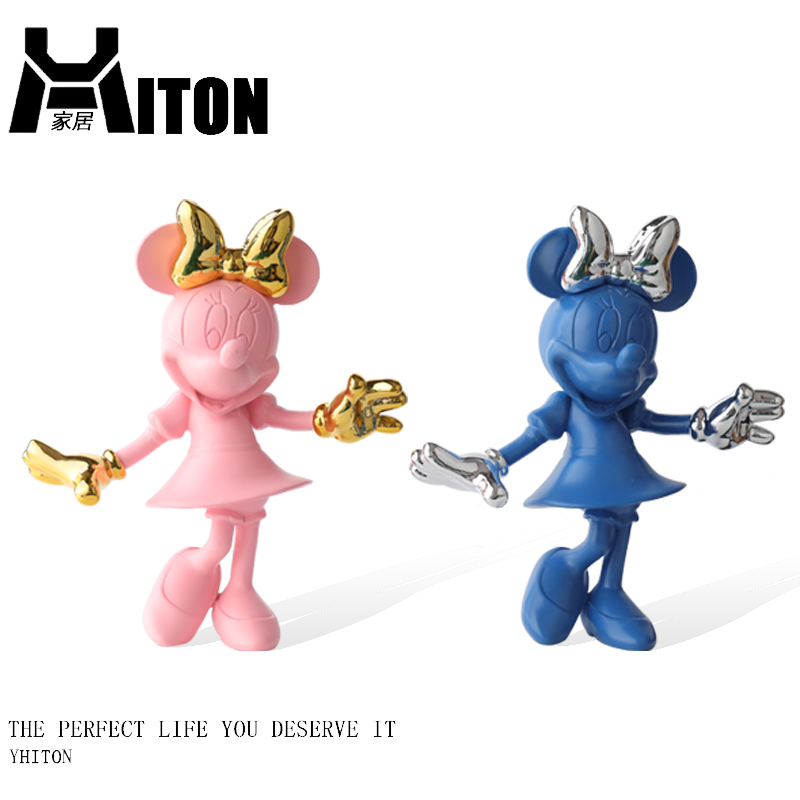 现网红米妮摆件样板房客厅桌面雕塑玄关柜电视柜装饰品