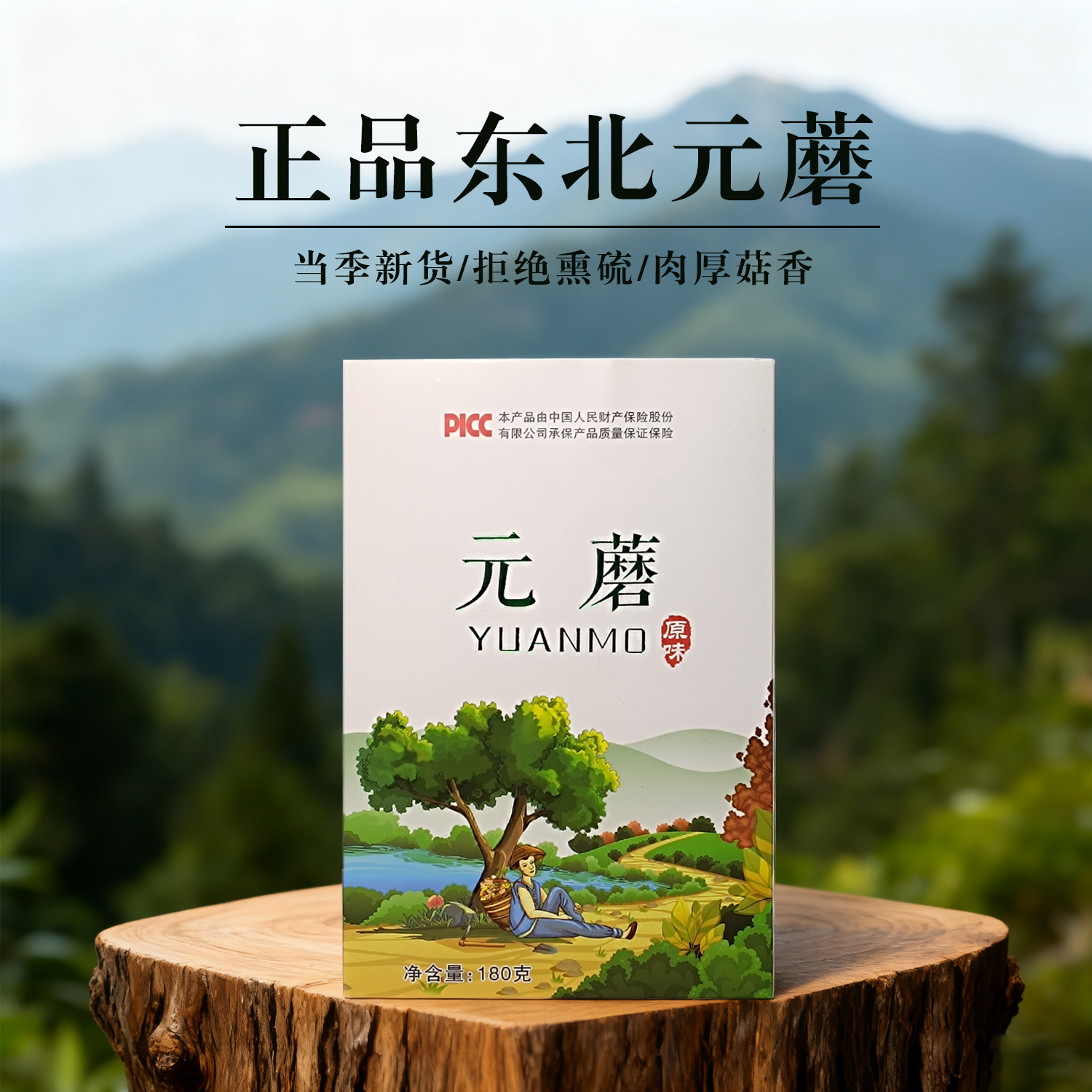 东北黑龙江特产山野元蘑干货蘑菇炖小鸡小兴安岭元蘑180g包邮