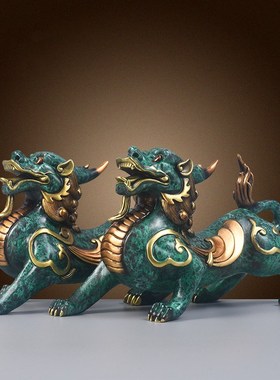 貔貅摆件一对公母貔貅皮丘貔犰客厅玄关办公桌面装饰品工艺礼品摆