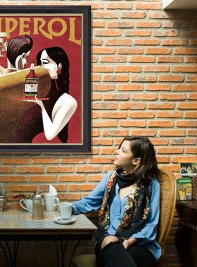 装饰画有框挂画海报西餐厅酒吧咖啡馆鸡尾开胃调酒aperol美式