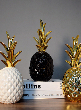 现代轻奢陶瓷菠萝摆件简约创意家居客厅酒柜电视柜装饰品摆设