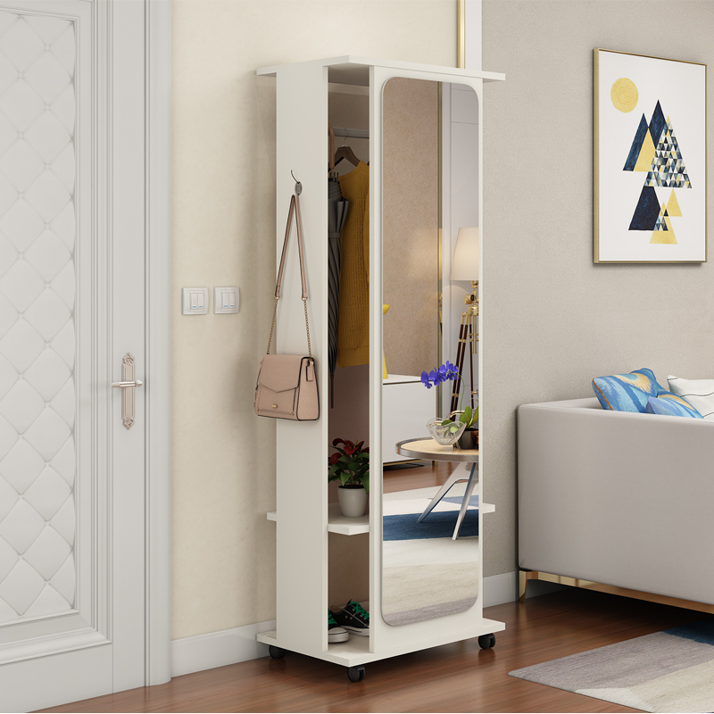 穿衣镜全身落地镜简约现家用客厅卧室试衣镜旋转收纳柜立体镜子