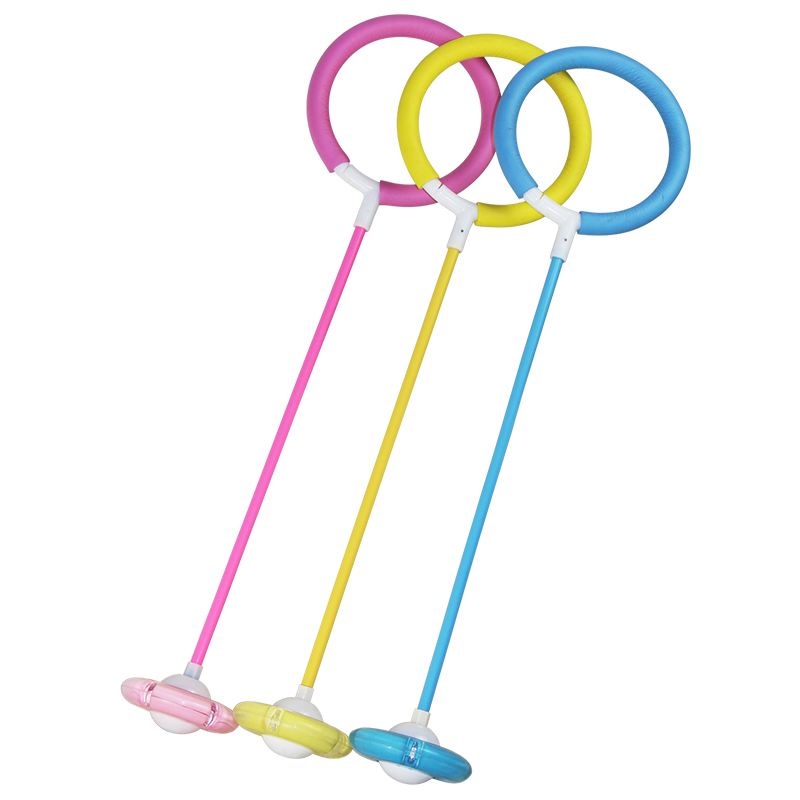 闪光跳跳球儿童蹦蹦弹力球健身大人套脚上溜溜球旋转甩脚环圈