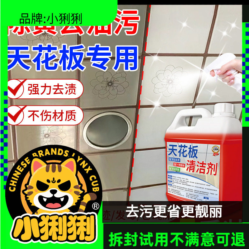 天花板清洁剂厨房厕所铝扣板吊顶清洗剂去油污去黄除霉清洁剂