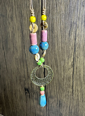 毛衣链秋冬高档大气精致百搭长款小众不掉色陶瓷项链高级轻奢吊坠