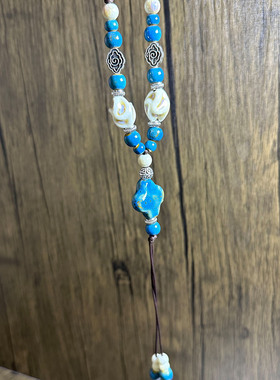 毛衣链秋冬高档大气小众不掉色陶瓷项链高级轻奢精致百搭长款吊坠