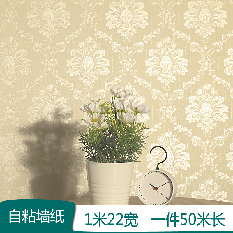 .米宽加厚自粘墙纸防水防潮卧室客厅温馨自贴壁纸立体墙贴纸
