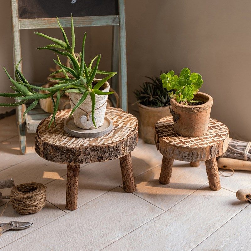 复古实木矮凳多肉底座增高花凳装饰托架凳子阳台户外艺术花盆板凳,住宅家具,花架/花几,淘宝优惠券,粉丝福利购,淘宝优惠卷