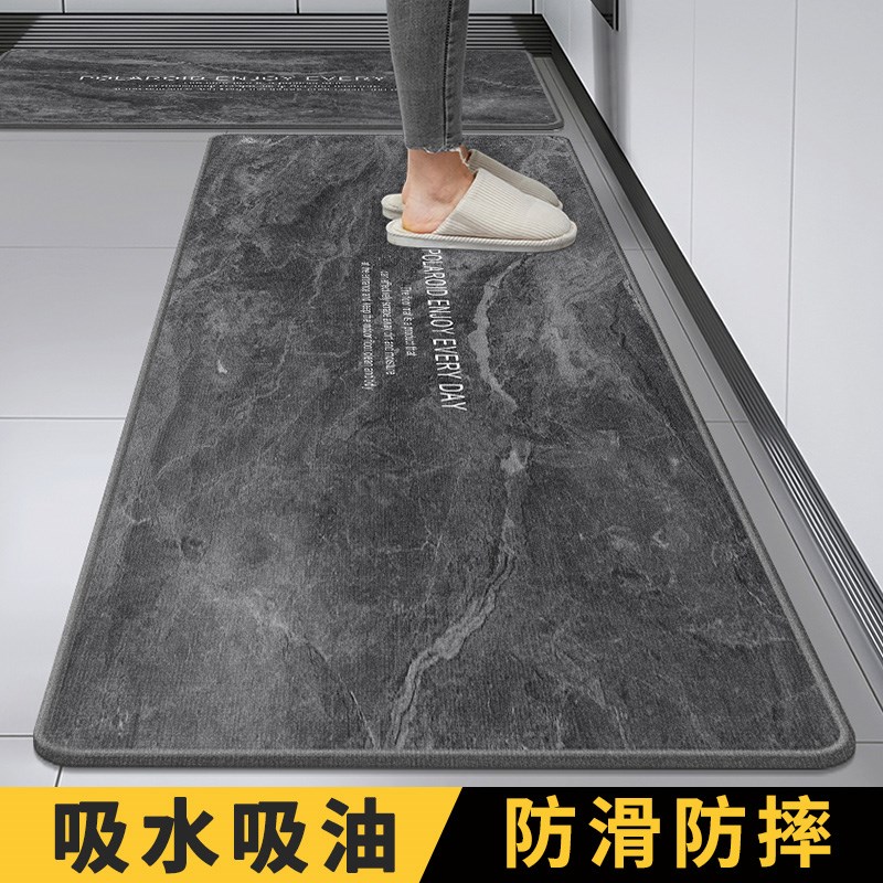 美可可比利时绒厨房脚地垫防滑可裁剪吸水吸油高级轻奢厨房专用
