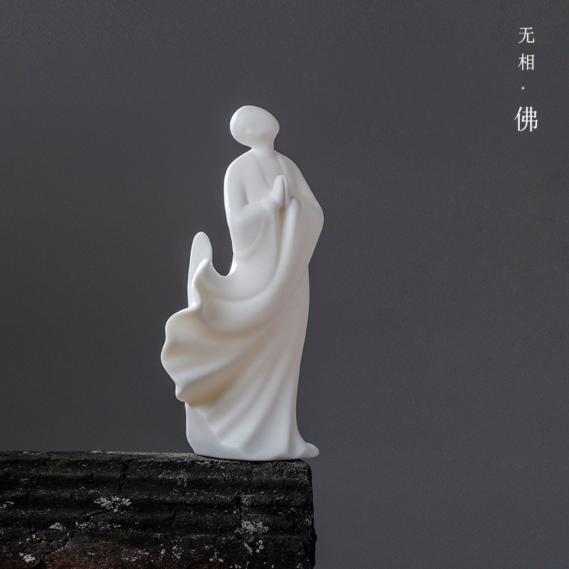 德化白瓷无相佛新中式人物陶瓷小创意家居饰品玄关摆件,家居饰品,装饰摆件,淘宝优惠券,粉丝福利购,淘宝优惠卷