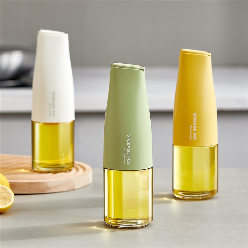 不挂油玻璃油壶自动开合油瓶厨房家用油罐壶调料瓶酱油醋防漏