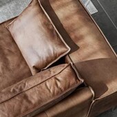 复古头层意式 轻奢极简客厅组合整装 直排羽绒皮艺沙发