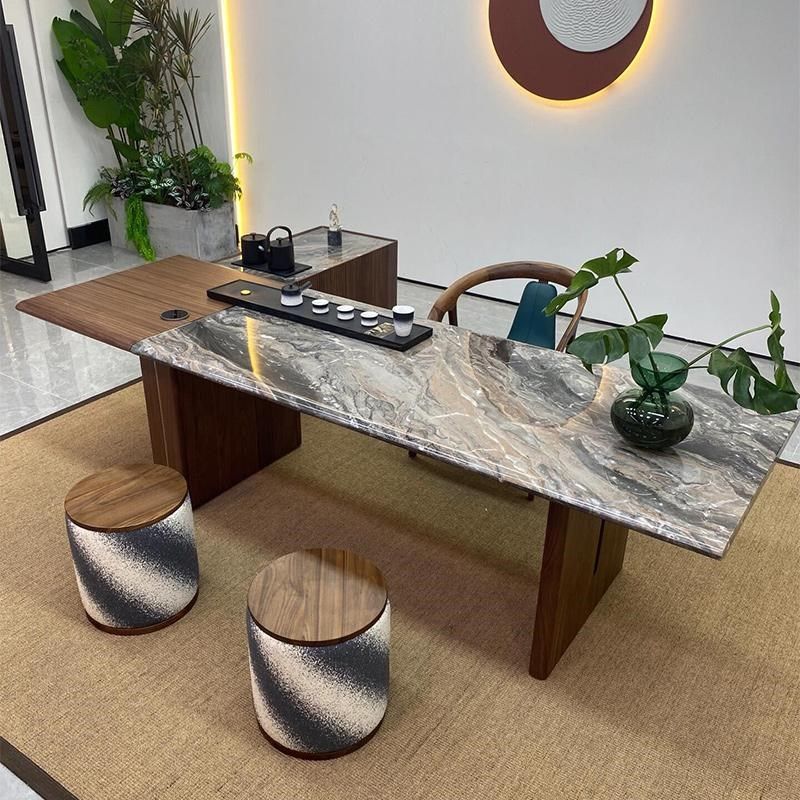 新中式岩板茶桌新款高端实木茶台客厅家用黑胡桃木泡茶桌,住宅家具,家用茶台/茶桌,淘宝优惠券,粉丝福利购,淘宝优惠卷