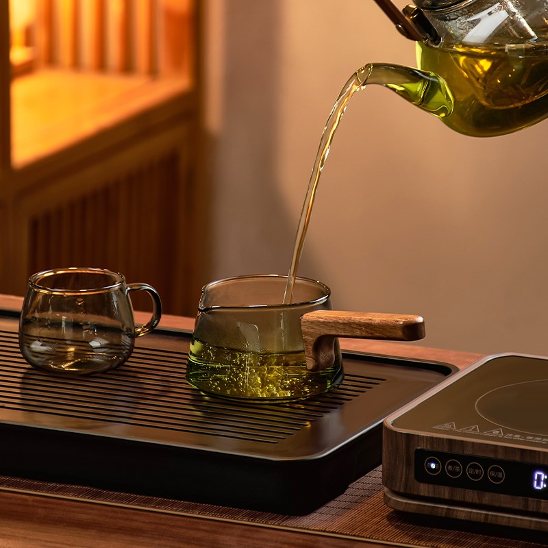 茶皇子侧把公道杯新款耐高温玻璃公杯泡茶专用分茶器家用功夫茶具