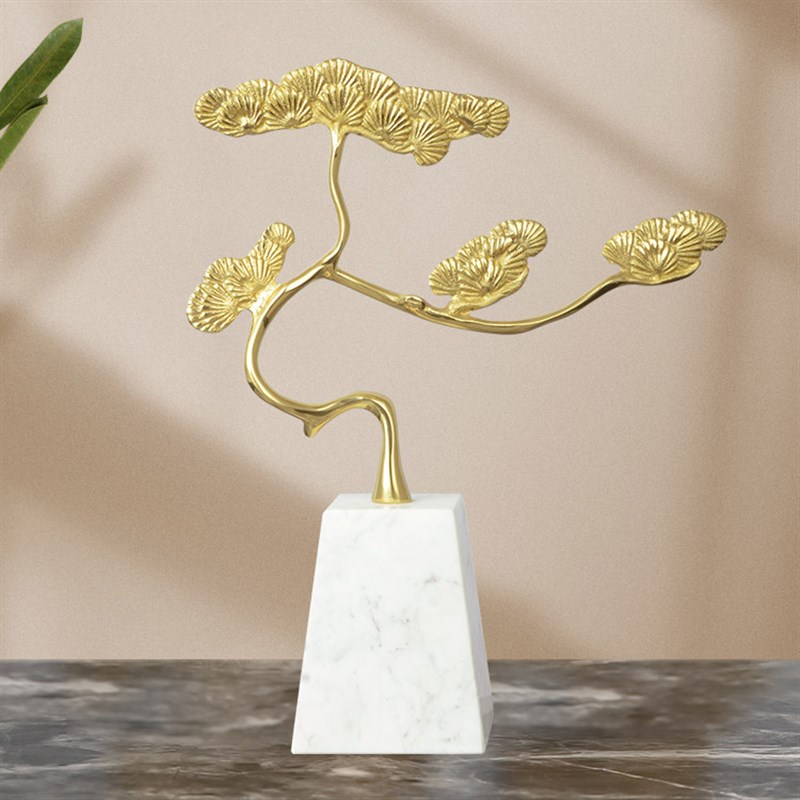 欧式现代古松树大理石摆件简约百搭客厅卧室电视柜台工艺装饰品