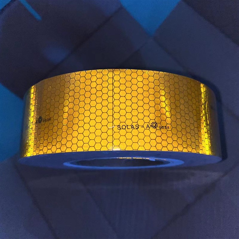 船用救生艇反光带solas反光带胶带海事发光膜橙色晶格反光膜