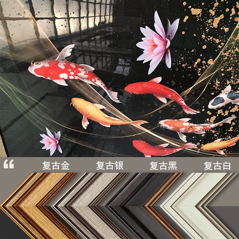 现代中式元青花瓷花纹图案客厅玄关酒店餐厅双联竖版墙壁装饰挂画图片