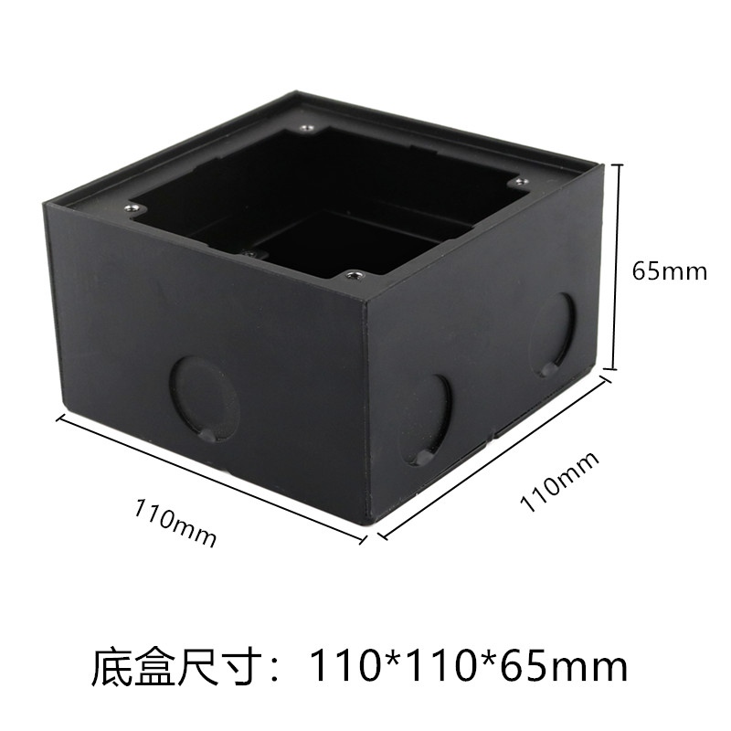 不锈钢开启式地插座配86面板 三孔电源双网络电话 带出线孔地插