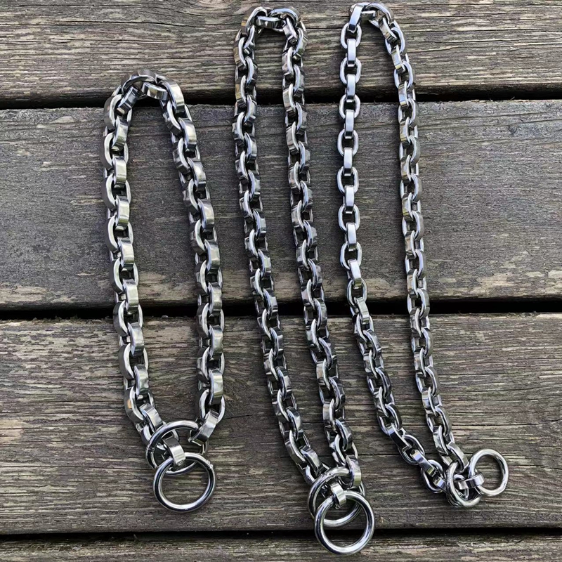 大型犬不锈钢脖链罗威纳卡斯罗藏獒猛犬脖套遛狗防爆冲P链狗项圈