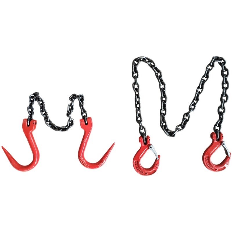 起重链条双吊钩吊索具r挂钩吊具行车吊车模具拖车链条工具