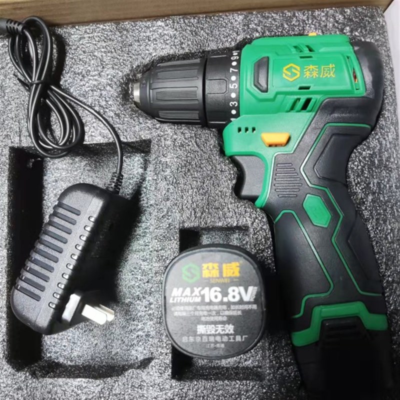 森威双速大扭力无刷锂电手电钻168V多功能家用电动螺丝刀充电式钻