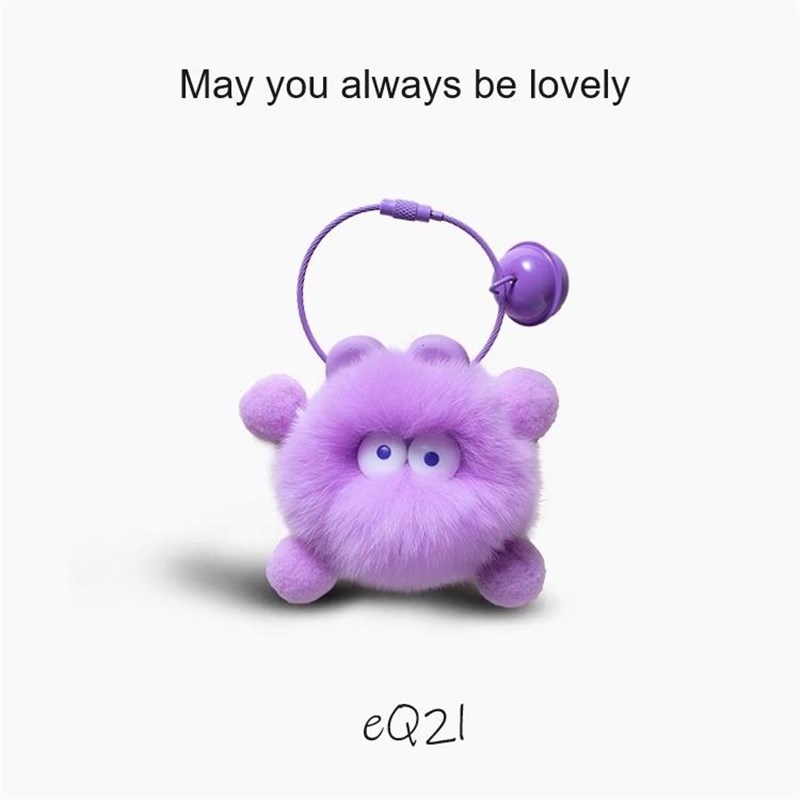 可爱獭兔毛小煤球包包挂件丑东西毛绒公仔背包玩偶书包挂饰钥匙扣