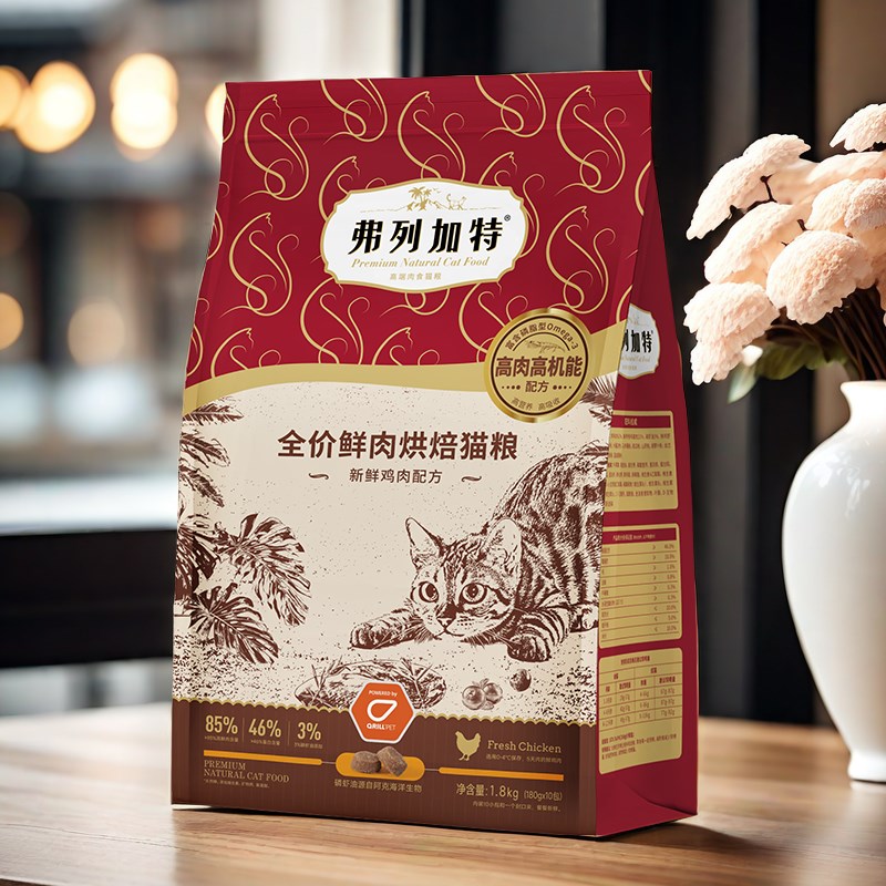 弗列加特低温烘焙猫粮鲜肉乳鸽猫粮3%磷虾油肠道配方成猫幼猫奶糕