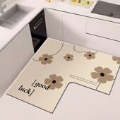 厨房地垫硅藻泥L形长条吸水垫吸油防滑可擦免洗防油耐脏地毯