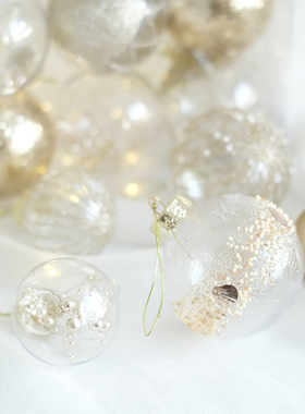 BG design梦幻香槟色金色复古咖啡色圣诞球6厘米8厘米圣诞树装饰