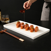 纯白色长方形陶瓷平盘酒店餐具特色陶瓷盘子餐厅商用盘子大号16寸