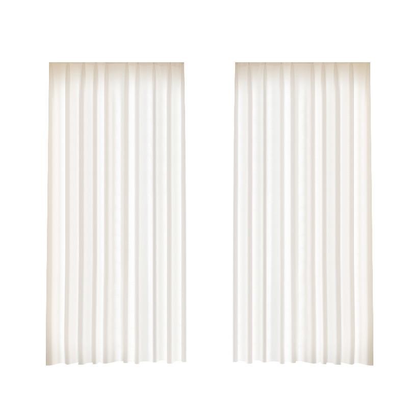 窗帘纱帘透光不透人o阳台卧室飘窗免打孔防勾丝客厅隔断梦幻白纱