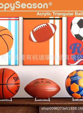 跨境精美克亚力篮球足球球排三角托架龄不锈钢收纳展示架保球RS66