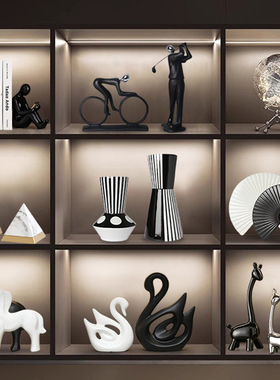 轻奢别墅大平层酒柜电视柜摆件客厅高端大气玻璃柜餐边柜装饰