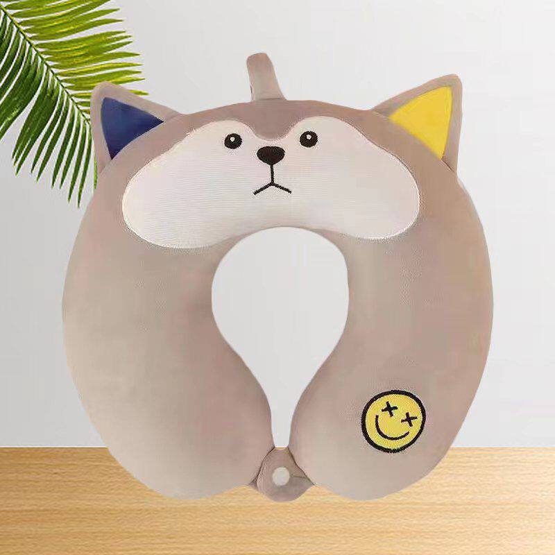 卡通记忆棉U型枕坐车护颈枕办公室 可爱毛绒颈椎枕头便携旅行靠枕