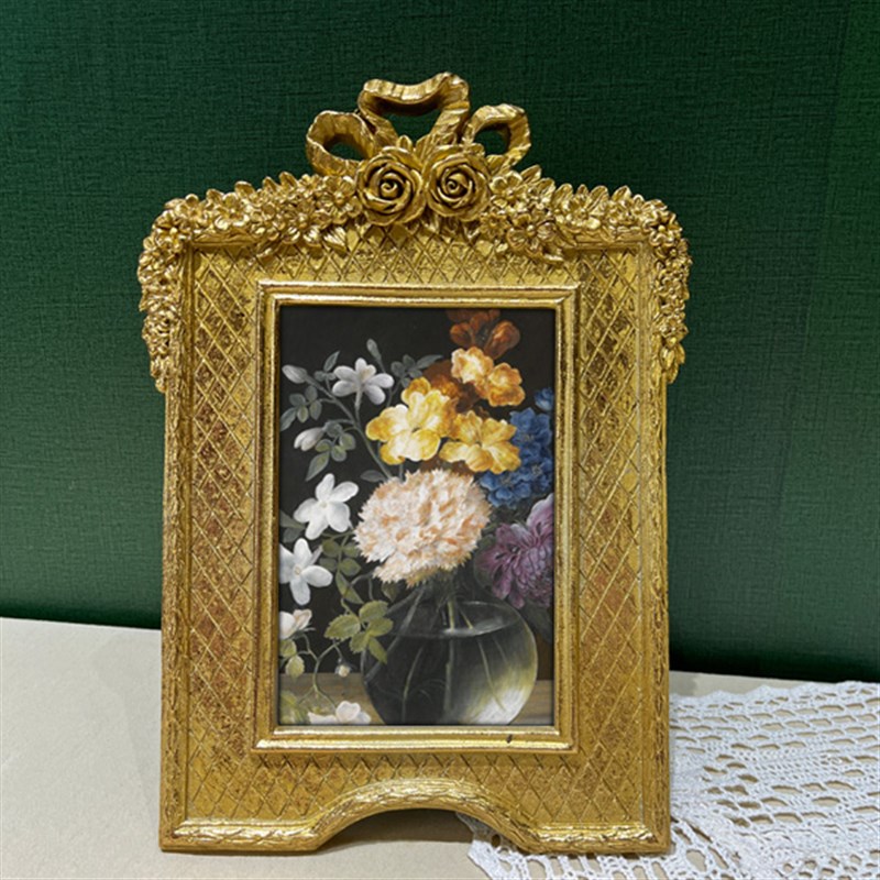 法式中古相框装饰画植物花卉卧室餐厅小众挂画床头美式雕花艺术图片