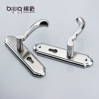 室内房门锁5040大小50锁体不锈钢拉丝面板双锁舌把手门锁孔距160