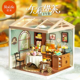 若来超级世界商店初樱茶坊后花园积木玩具立体拼图diy小房屋别墅