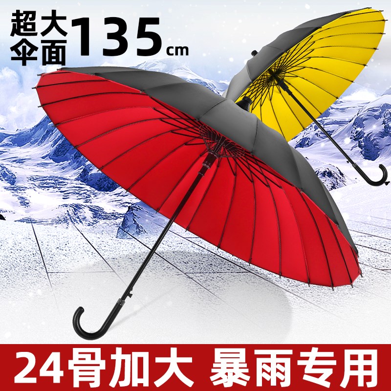 带防水套24骨长柄雨伞订制定制logo男士自动女晴雨两用抗风直杆伞