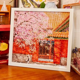 故宫四季春夏秋冬实木拼图框300片140x35cm拼图相框专用可挂墙