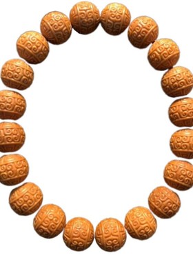 猴头手串雕刻回纹珠核雕手链正圆珠野生文玩小核桃非桃核橄榄核