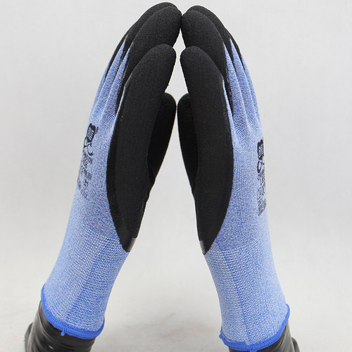 创信L858耐磨工作乳胶发泡透气防滑橡胶加厚带胶干活防护劳保手套